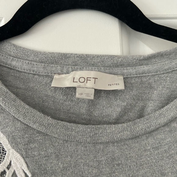 Loft Gray Sweater Lace Detail - Picture 8 of 8